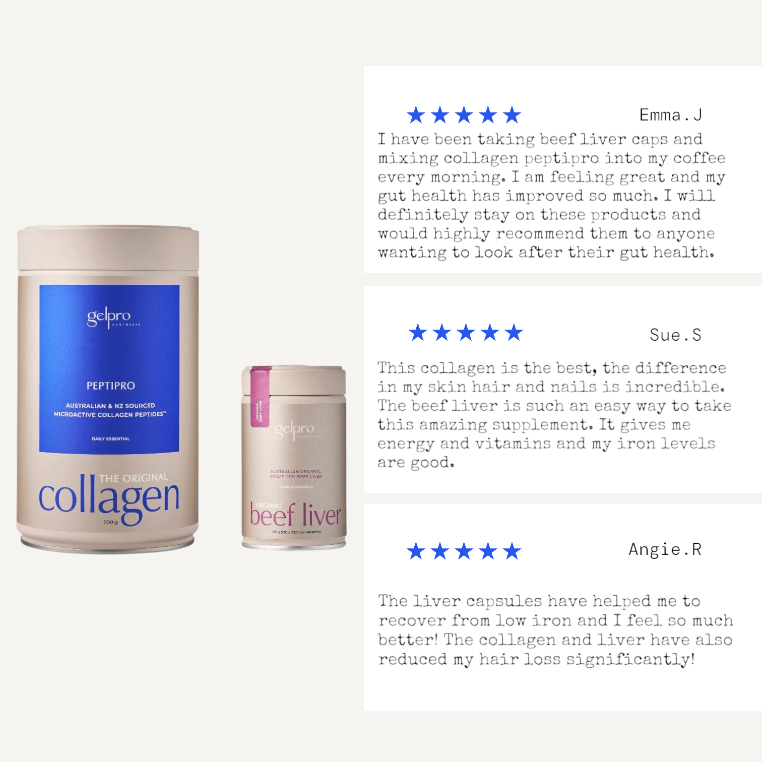 Daily Bundle | The Original Collagen Peptipro + Organic Beef Liver Capsules - Gelpro Australia