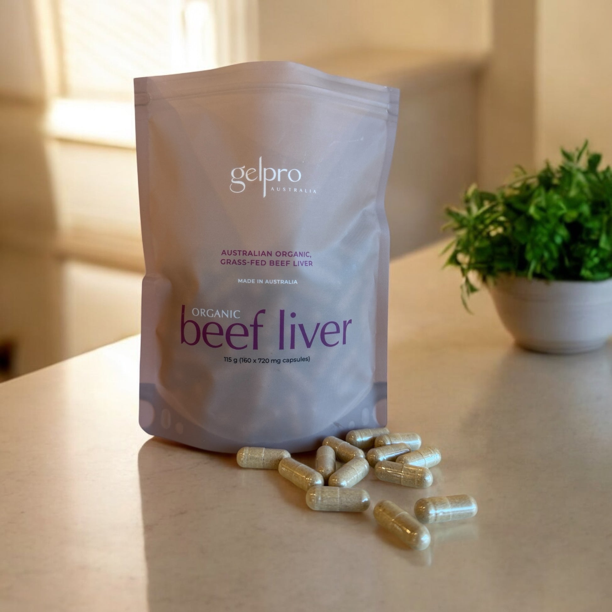 Organic Grass - Fed Beef Liver | 160 capsules REFILL - Gelpro Australia