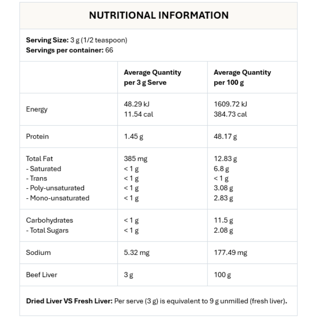 Organic Grass-Fed Beef Liver Powder | 180g