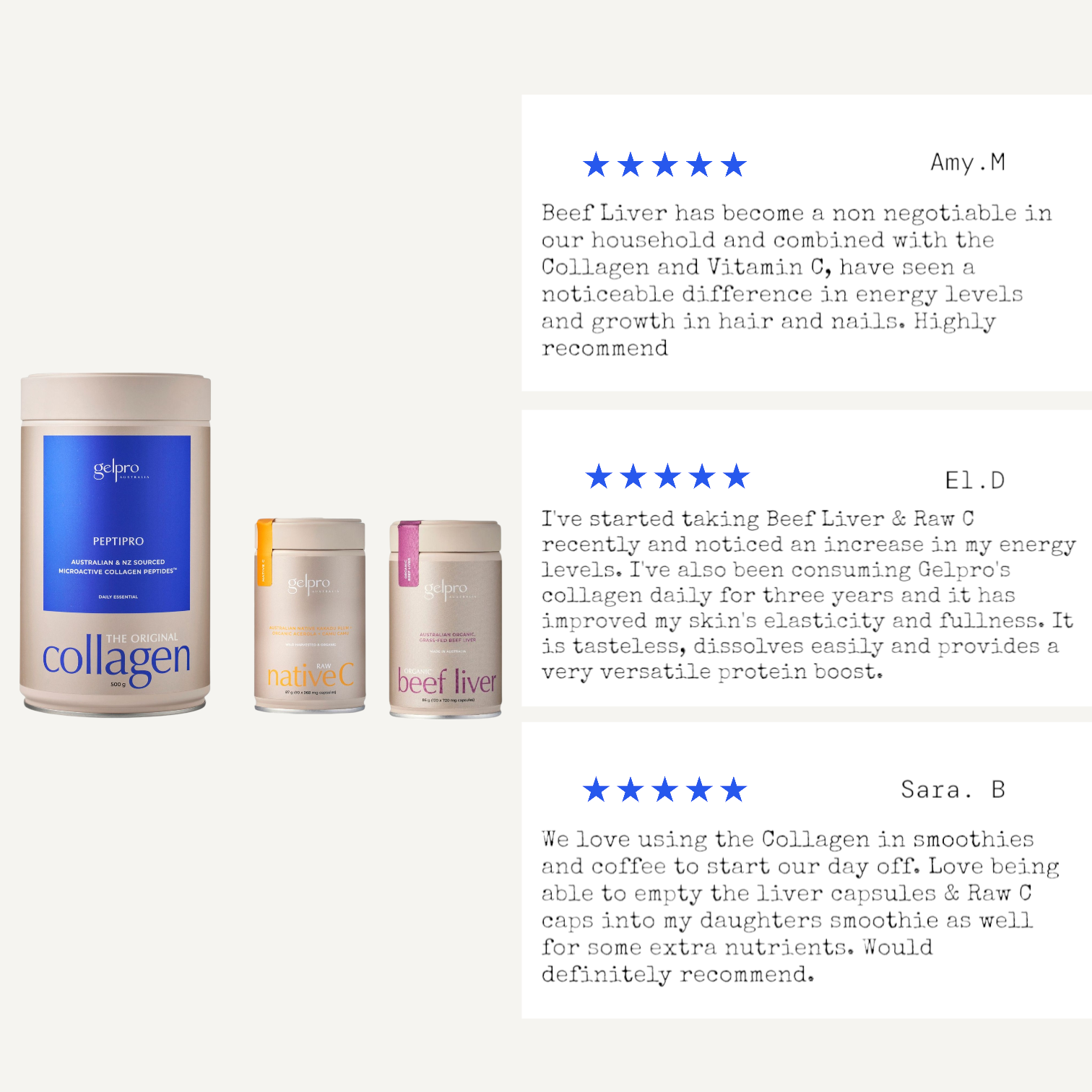 Wellness Starter Bundle | The Original Collagen Peptipro + Raw Native C caps + Beef Liver caps